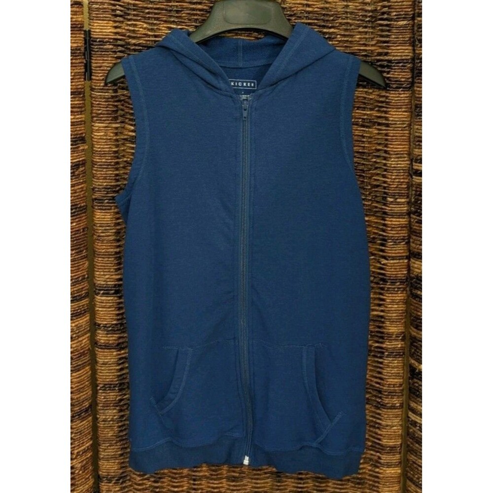 Kickee Bamboo Organic Fleece Zip Up Hooded Vest Women's Small Hike UPF 50+ Hike